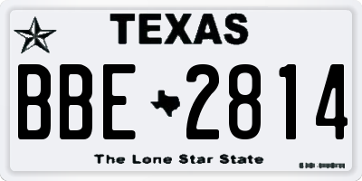 TX license plate BBE2814