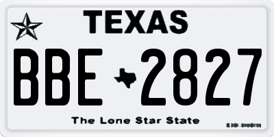 TX license plate BBE2827