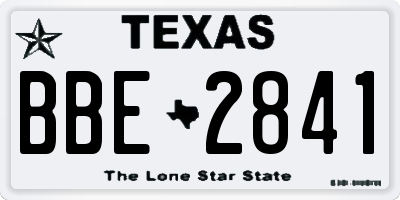 TX license plate BBE2841