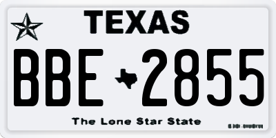 TX license plate BBE2855