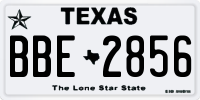 TX license plate BBE2856