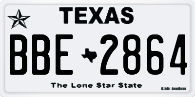 TX license plate BBE2864
