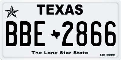 TX license plate BBE2866