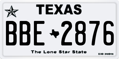 TX license plate BBE2876