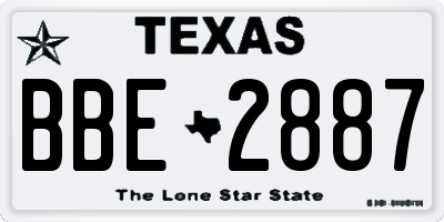 TX license plate BBE2887
