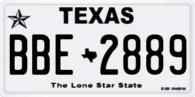 TX license plate BBE2889