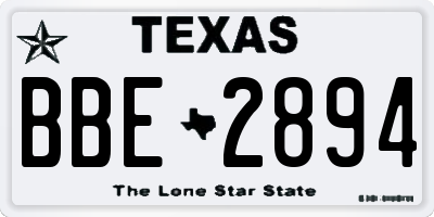 TX license plate BBE2894