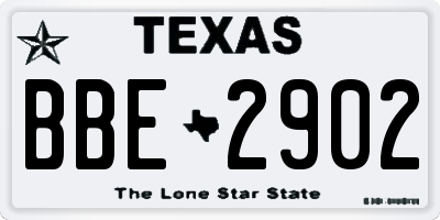 TX license plate BBE2902