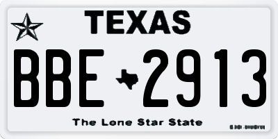 TX license plate BBE2913
