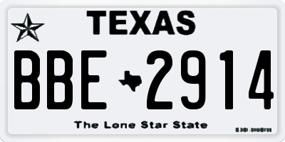 TX license plate BBE2914