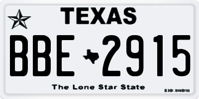 TX license plate BBE2915