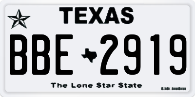 TX license plate BBE2919