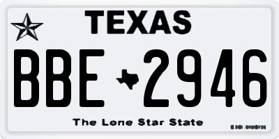 TX license plate BBE2946