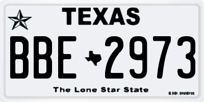 TX license plate BBE2973