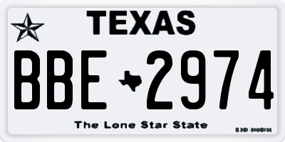 TX license plate BBE2974