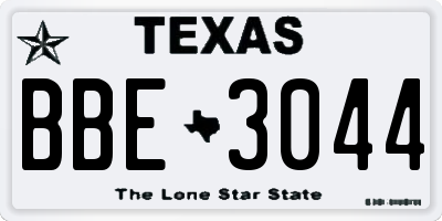 TX license plate BBE3044