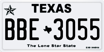 TX license plate BBE3055