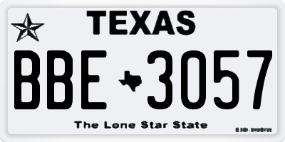 TX license plate BBE3057