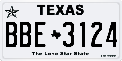 TX license plate BBE3124