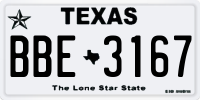 TX license plate BBE3167