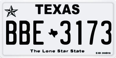 TX license plate BBE3173