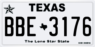 TX license plate BBE3176
