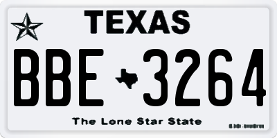 TX license plate BBE3264