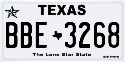 TX license plate BBE3268
