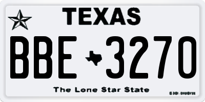 TX license plate BBE3270