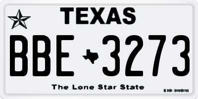 TX license plate BBE3273
