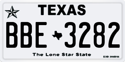 TX license plate BBE3282