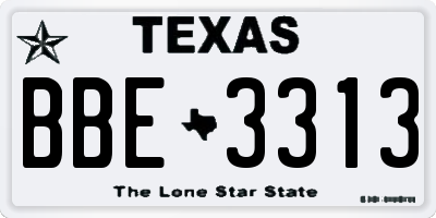 TX license plate BBE3313