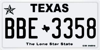 TX license plate BBE3358