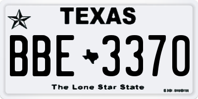 TX license plate BBE3370