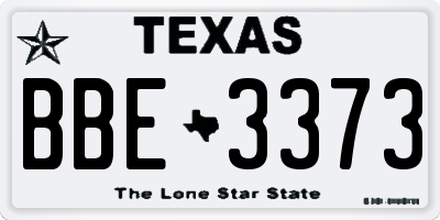 TX license plate BBE3373