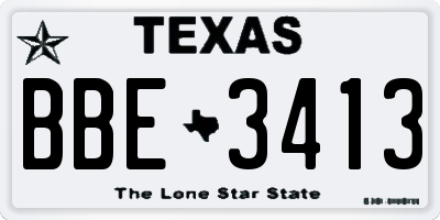 TX license plate BBE3413