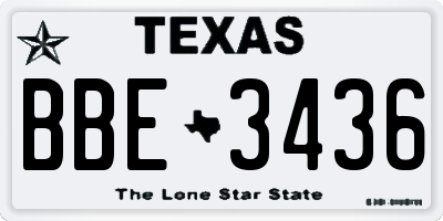 TX license plate BBE3436