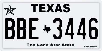 TX license plate BBE3446