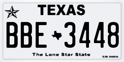 TX license plate BBE3448