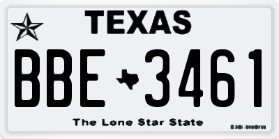 TX license plate BBE3461