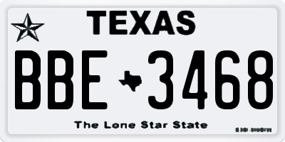 TX license plate BBE3468