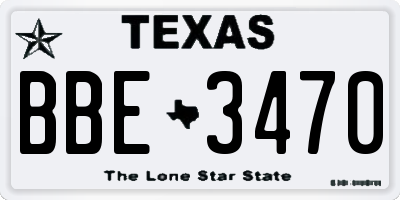 TX license plate BBE3470