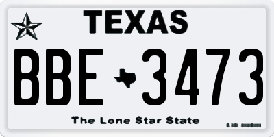 TX license plate BBE3473