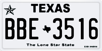 TX license plate BBE3516