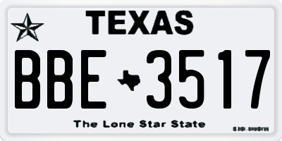 TX license plate BBE3517