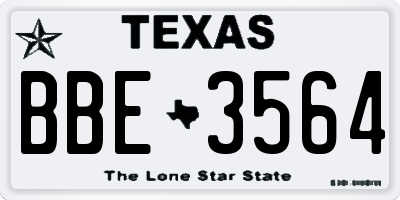 TX license plate BBE3564
