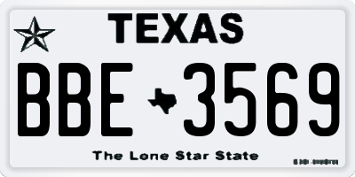 TX license plate BBE3569