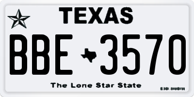 TX license plate BBE3570