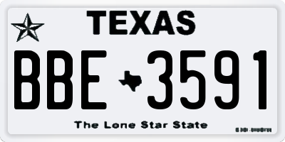 TX license plate BBE3591