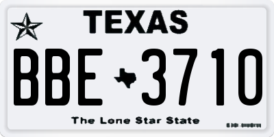 TX license plate BBE3710